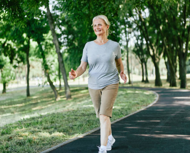 woman is walking